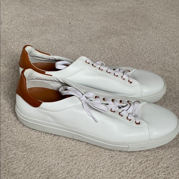 White Leather Athletic Shoes